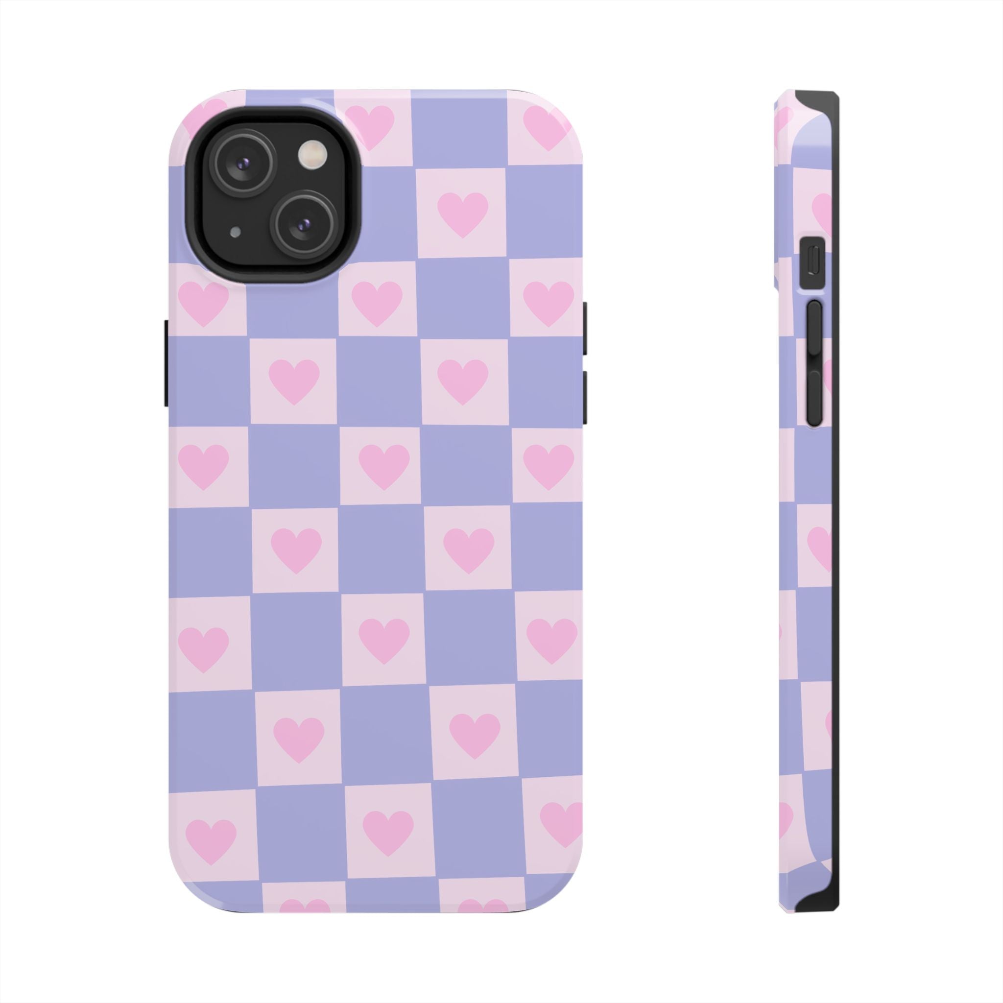 Pastel Heart Checkerboard Phone Case