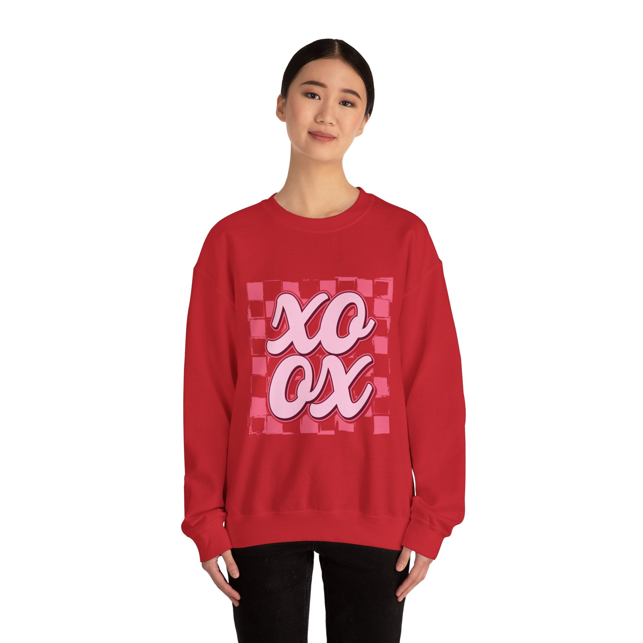 XO OX Checkerboard Crewneck Sweatshirt