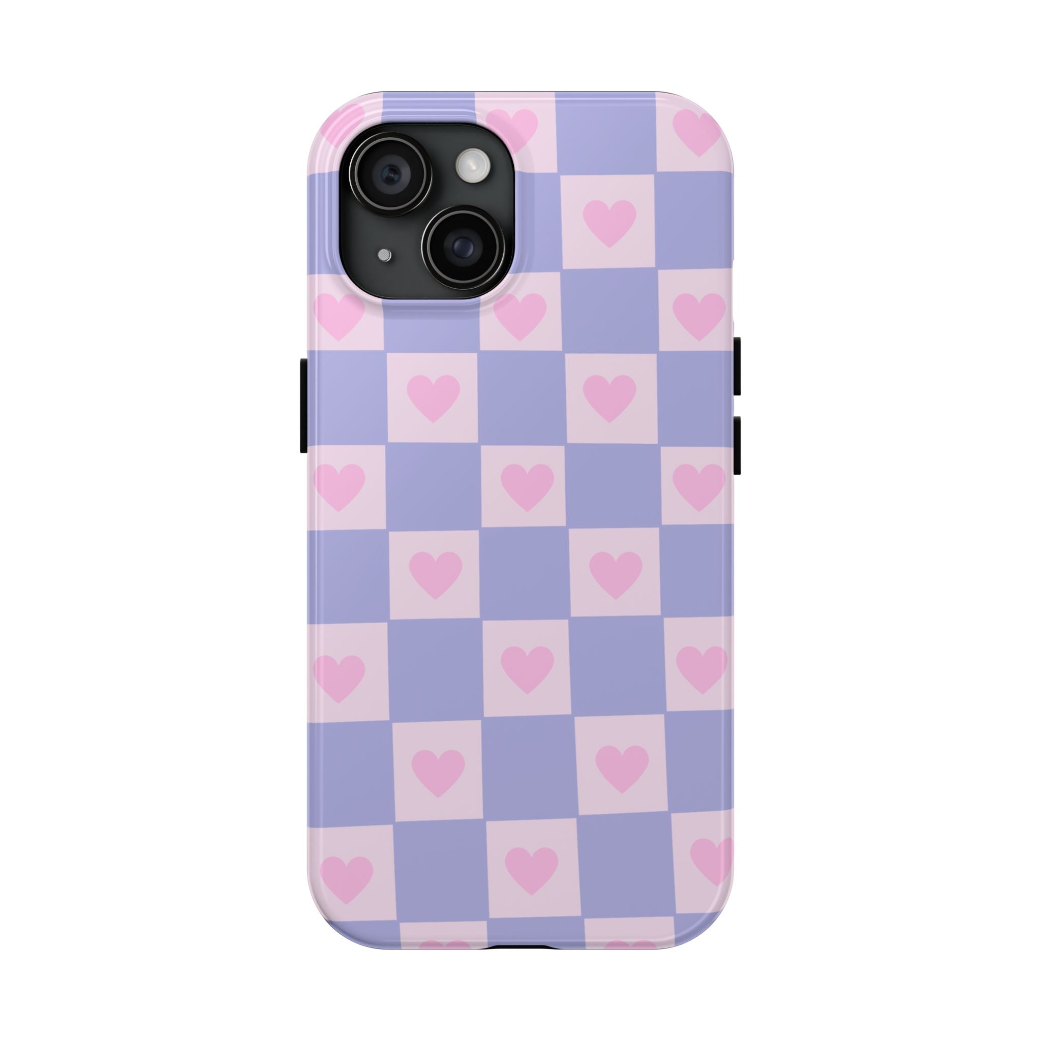 Pastel Heart Checkerboard Phone Case