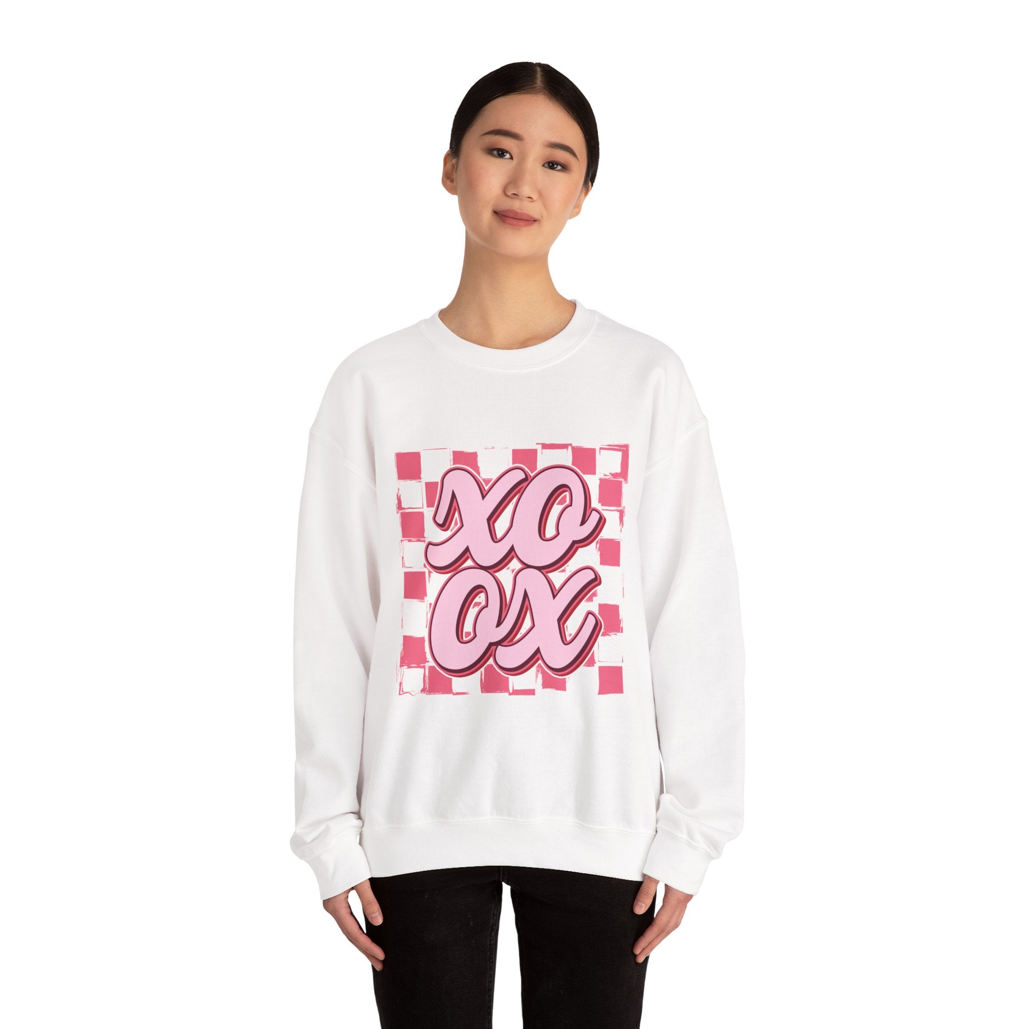 XO OX Checkerboard Crewneck Sweatshirt