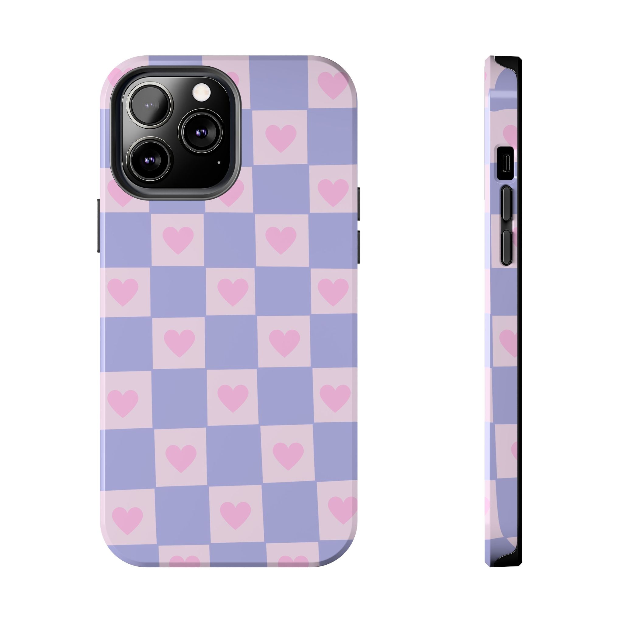 Pastel Heart Checkerboard Phone Case
