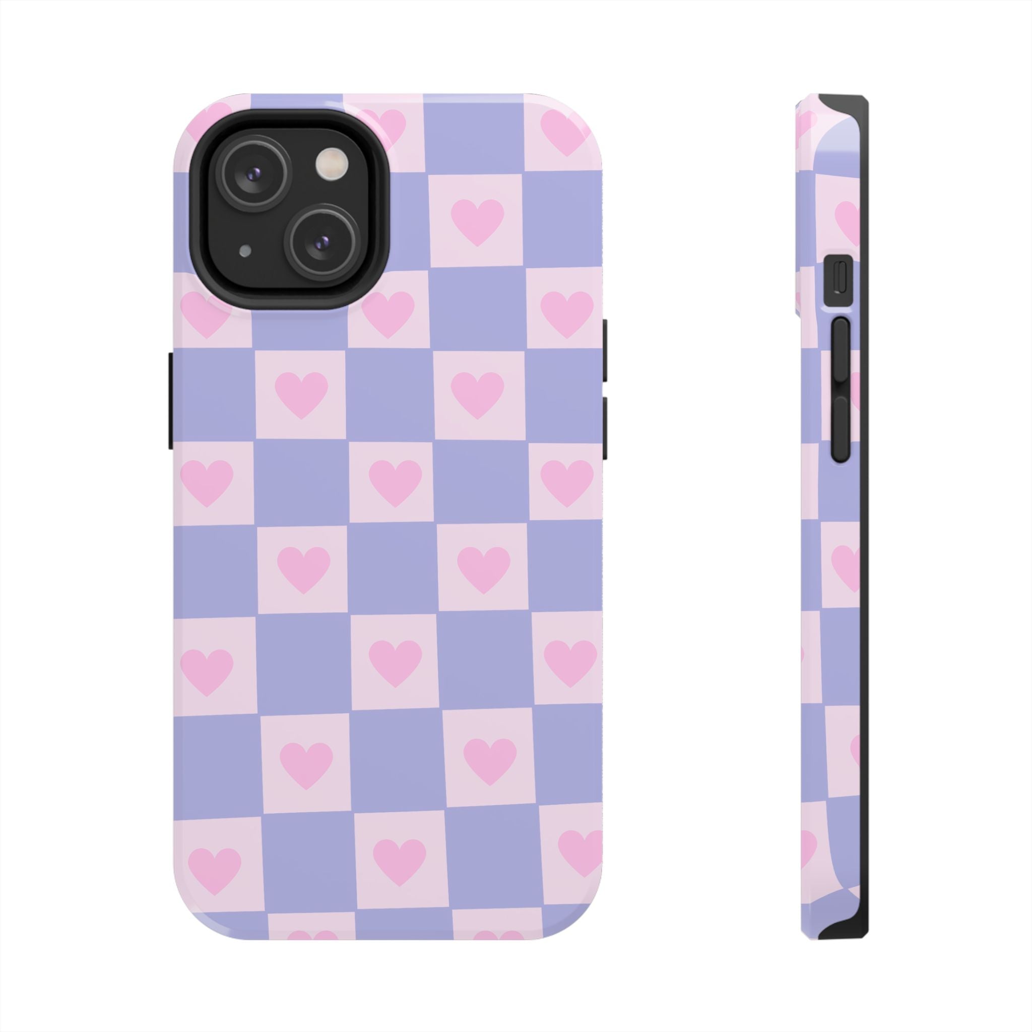 Pastel Heart Checkerboard Phone Case