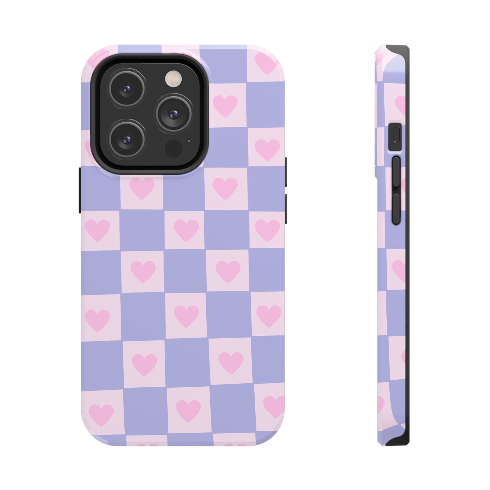 Pastel Heart Checkerboard Phone Case