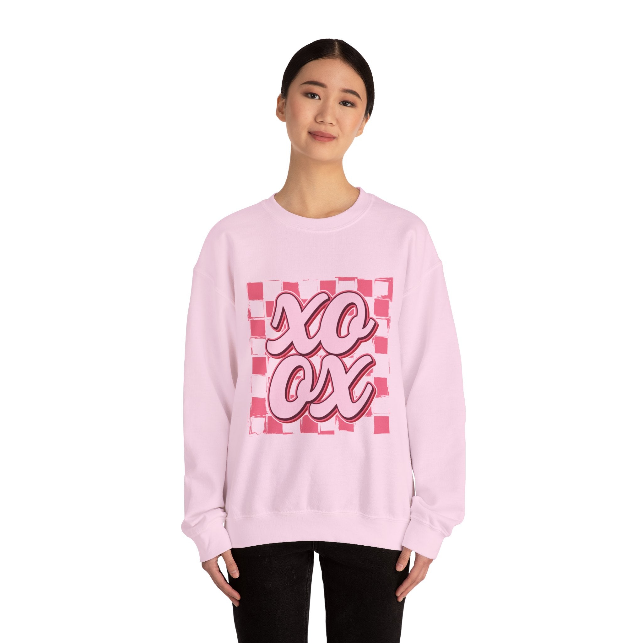 XO OX Checkerboard Crewneck Sweatshirt