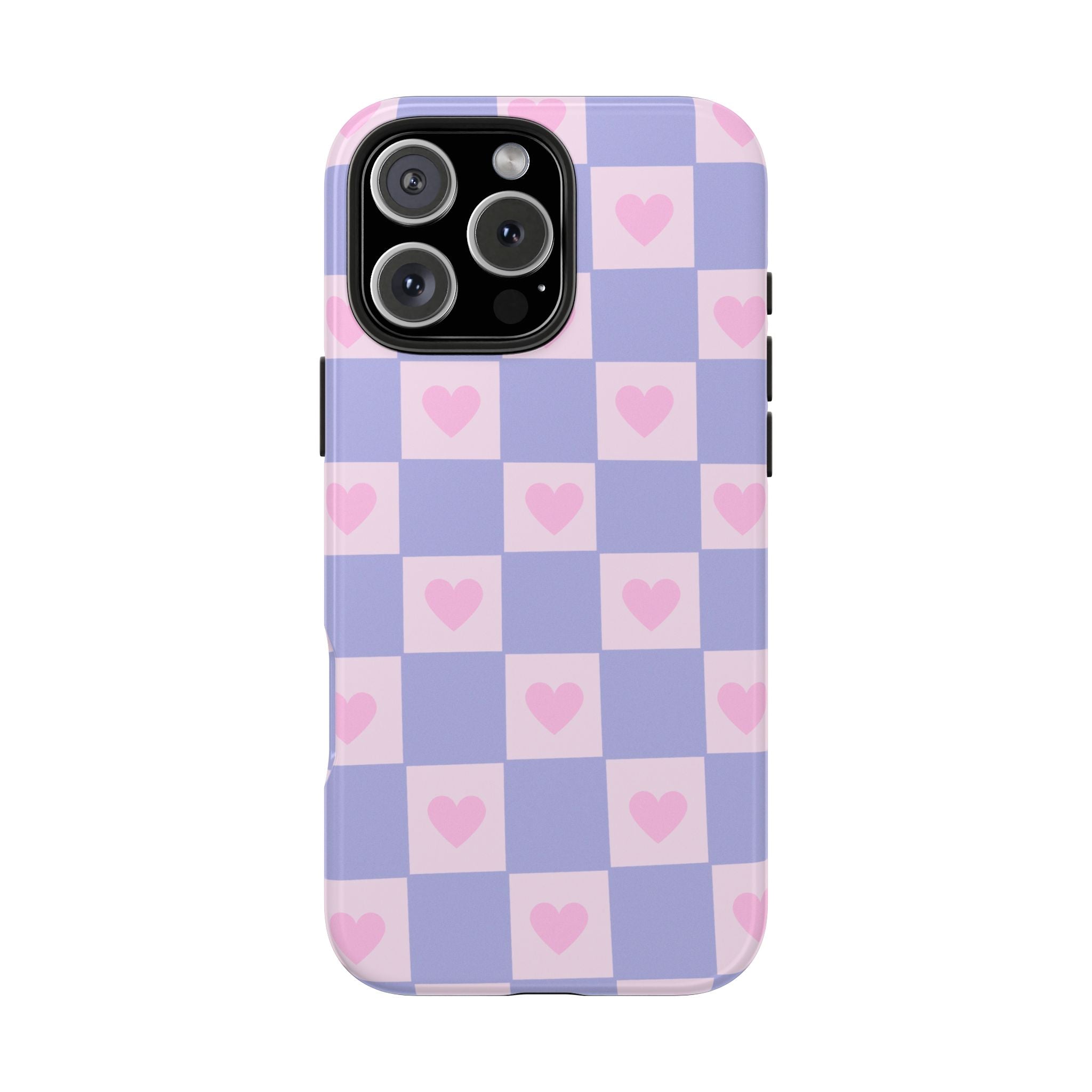 Pastel Heart Checkerboard Phone Case