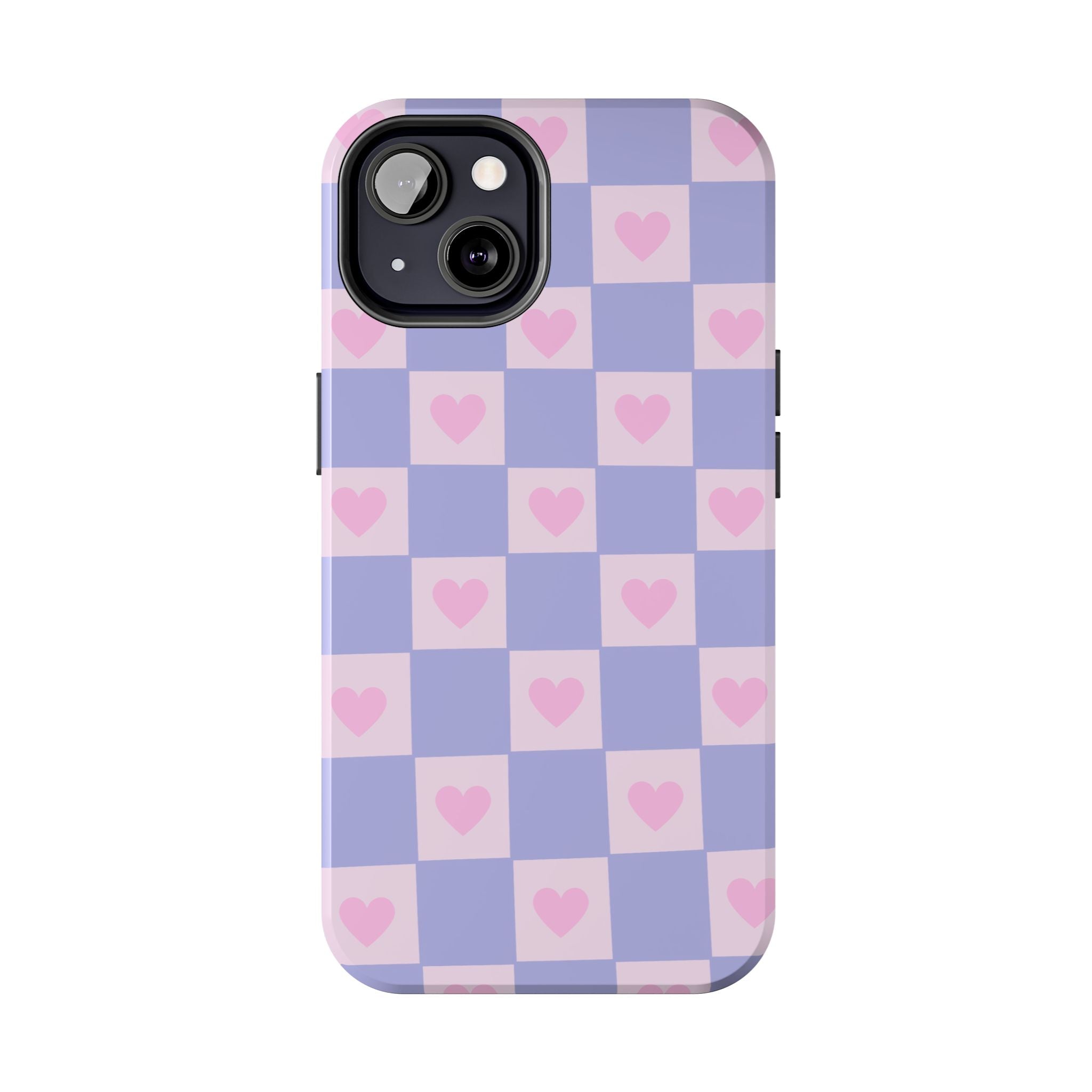 Pastel Heart Checkerboard Phone Case